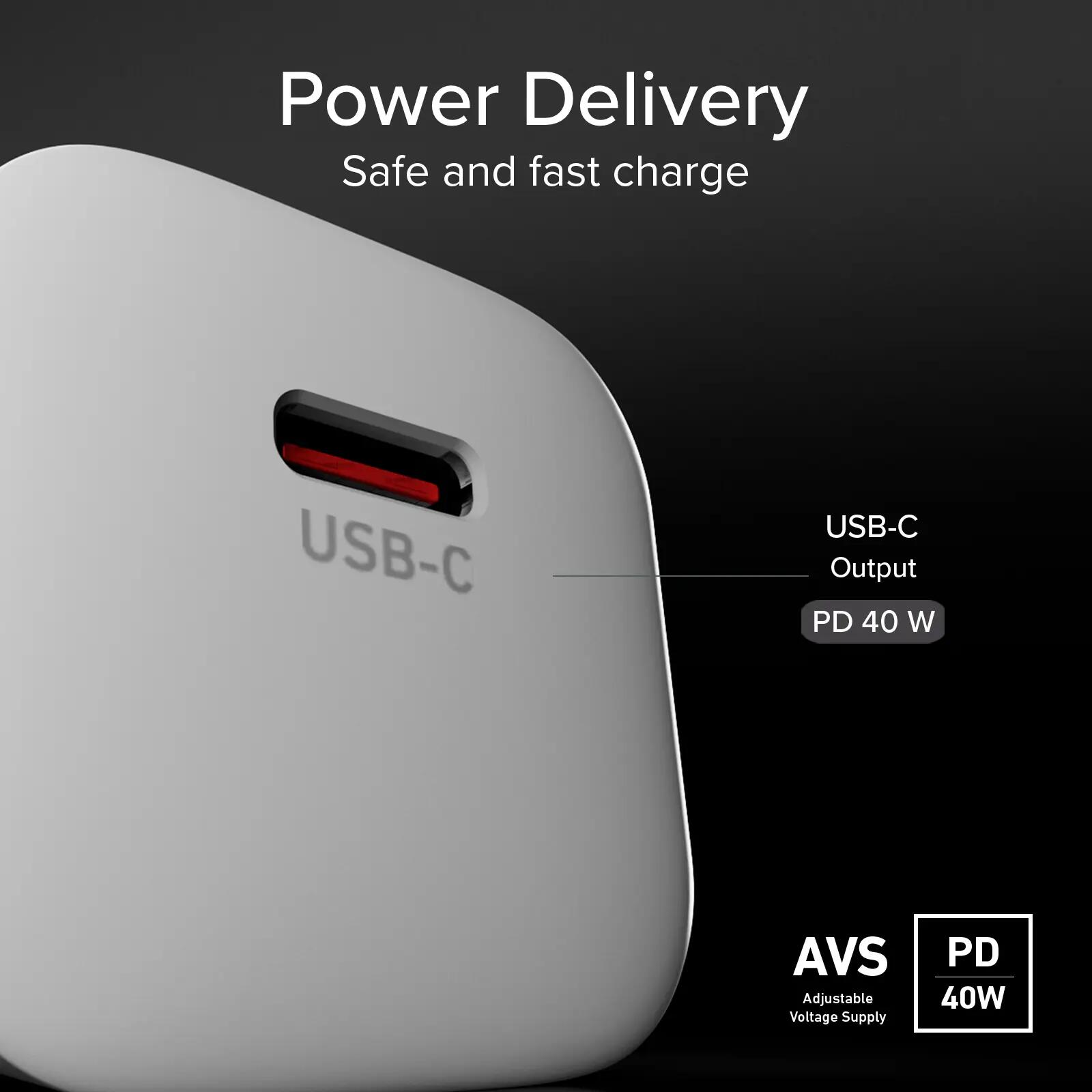 Kit caricatore da muro 40W e cavo USB-C intrecciato antigroviglio da 1,5 m 5/7