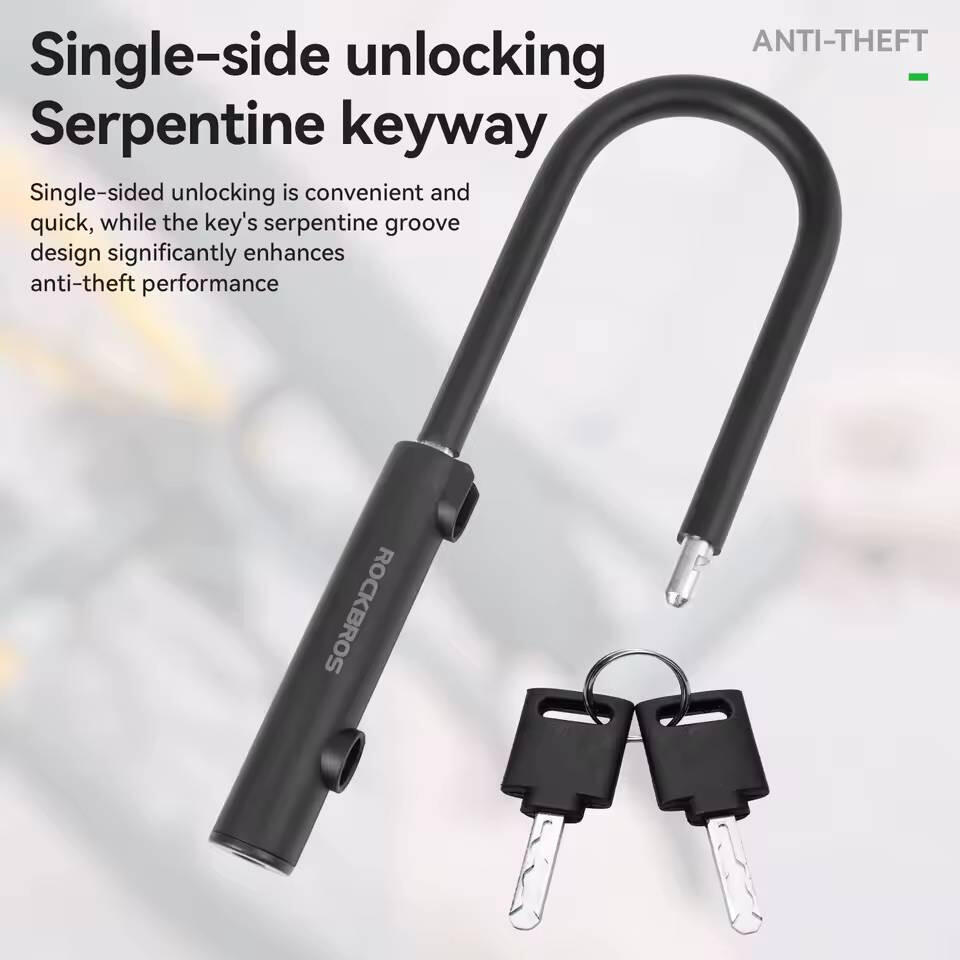 Zapięcie rowerowe typu U-lock, stal węglowa ROCKBROS antykradzieżowe 6/7