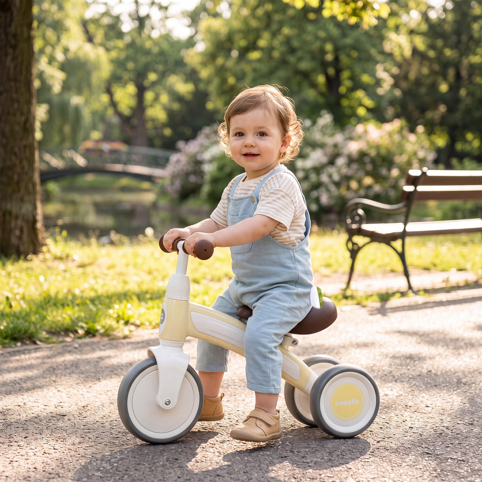 Qplay Sweetie Bicicletta Senza Pedali - Triciclo 1-3 Anni - Crema 5/5