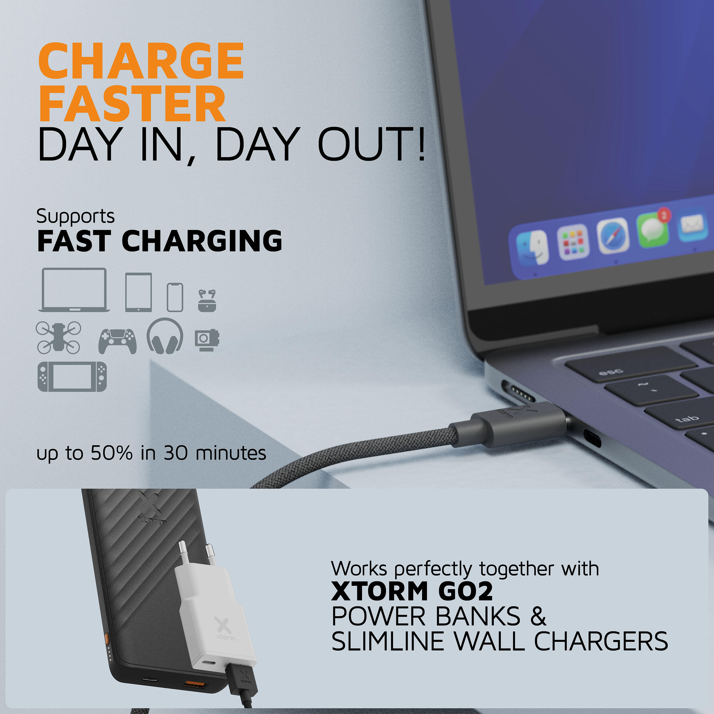 Cable Go2 USB-C PD de 100 W - 1 metro - Carga rápida - Negro 5/5