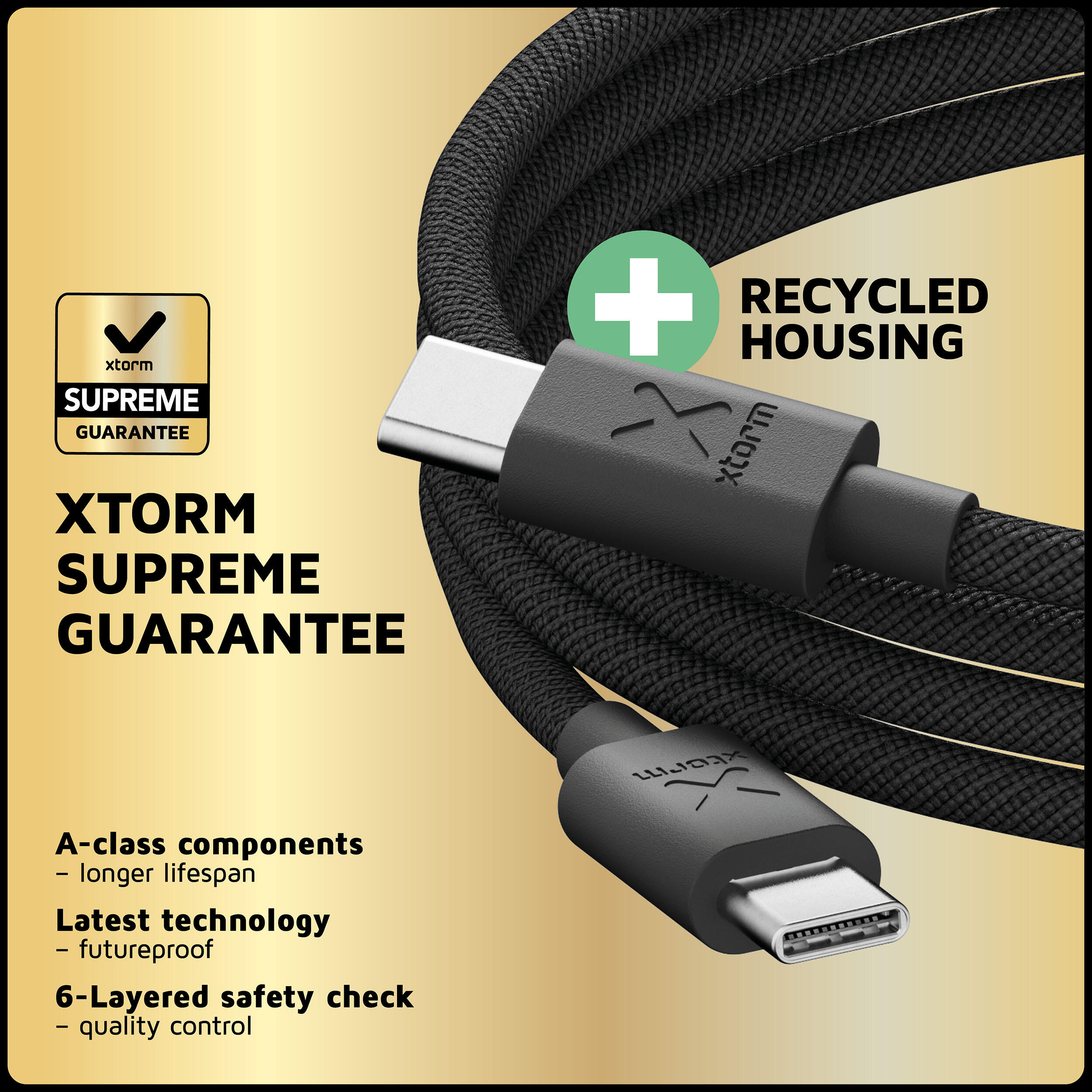 Cable Go2 USB-C PD de 100 W - 1 metro - Carga rápida - Negro 4/5