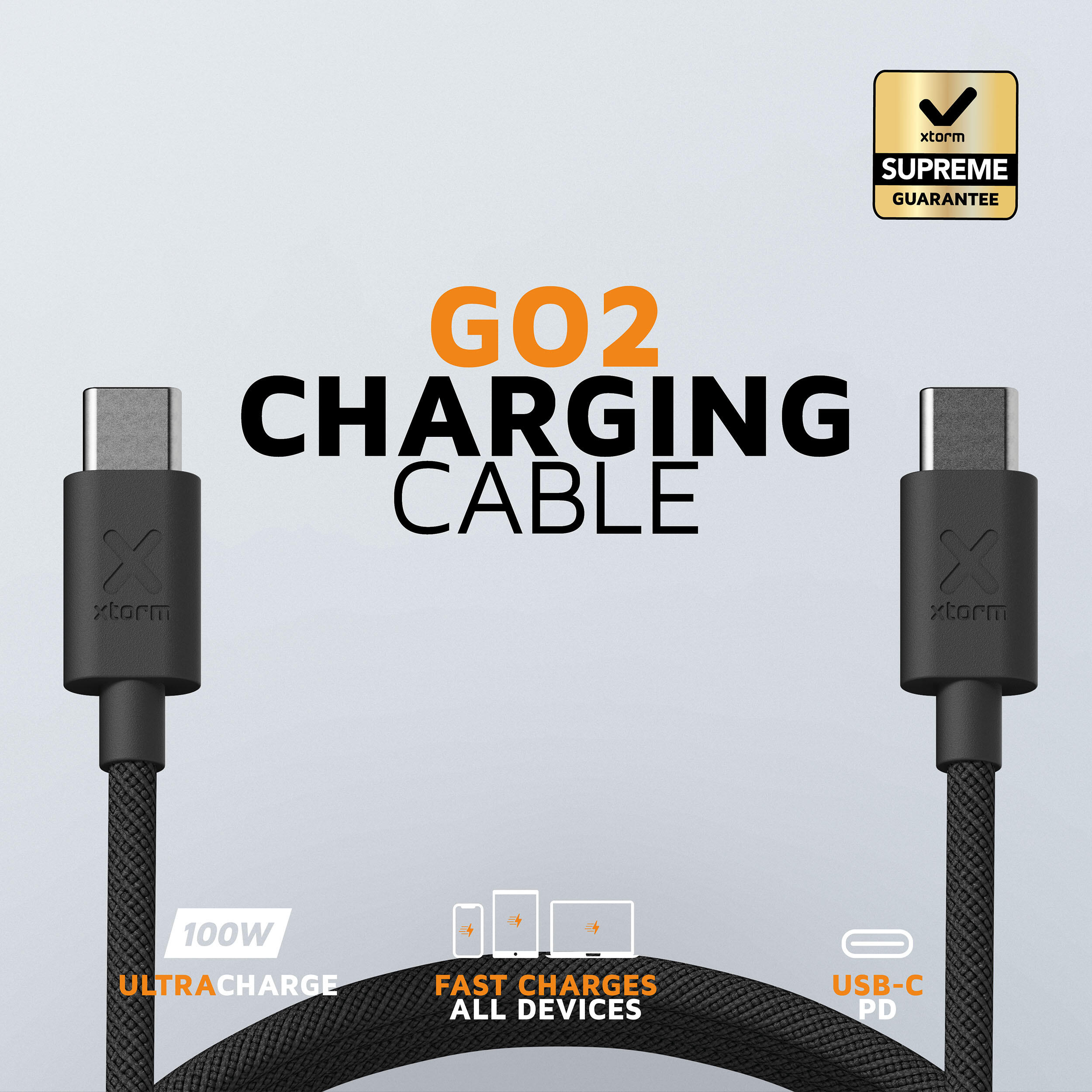 Cable Go2 USB-C PD de 100 W - 1 metro - Carga rápida - Negro 2/5