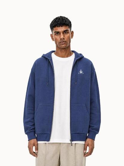 Veste zippée à capuche relax en molleton gratté Contemporain