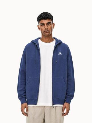 Veste zippée à capuche relax en molleton gratté Contemporain