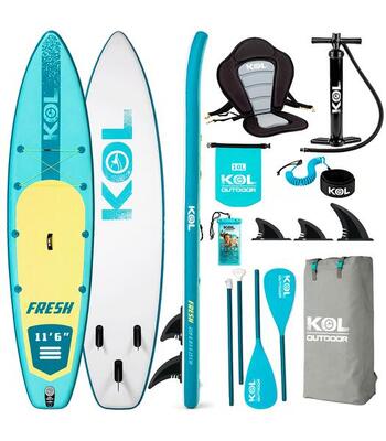 Opblaasbaar sup board 11'6" kol fresh - compleet sup & kajak pakket 350l