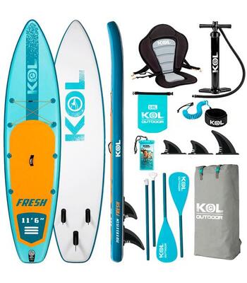 Opblaasbaar sup board 11'6" kol fresh - compleet sup & kajak pakket 350l