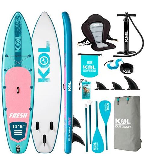 Opblaasbaar SUP Board 11'6" KOL Fresh - Compleet SUP & Kajak Pakket 350L