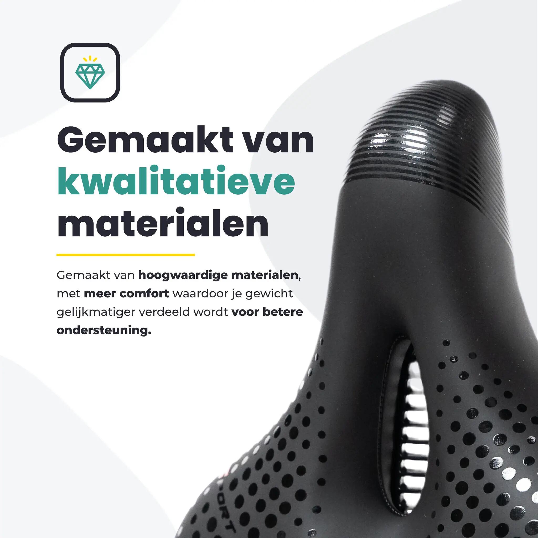 Voltano Gel Flow Fietszadel - Met Uitsparing - Zwart / Rood - Unisex 6/7