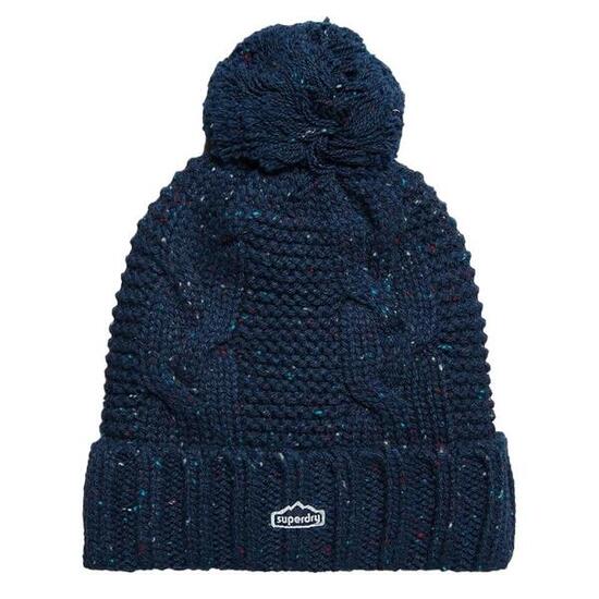 Superdry Damen Rib Knit Beanie Mütze Marine