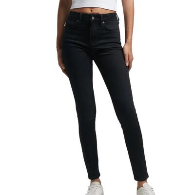 Superdry high rise skinny jeans van biologisch katoen — black rinse