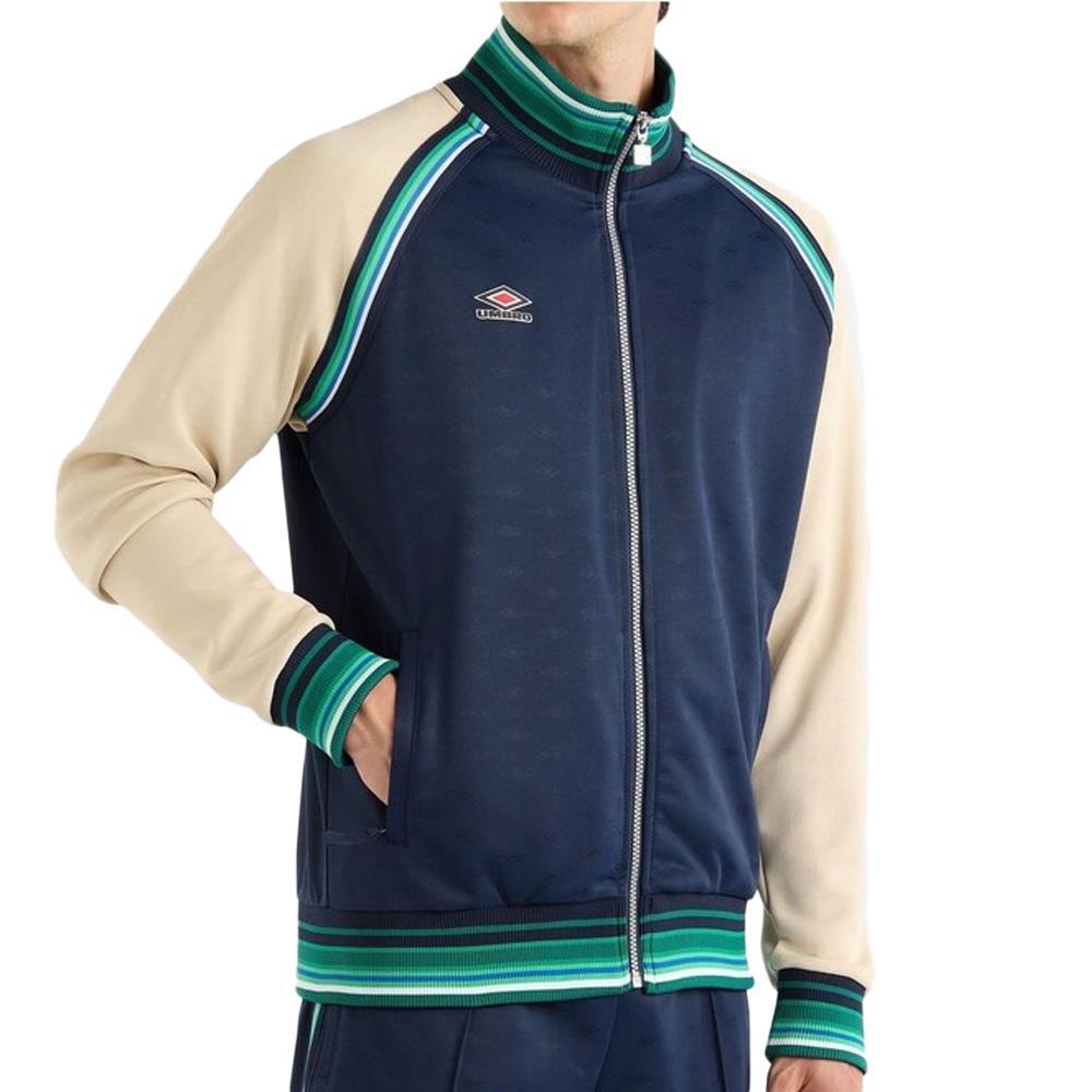 Felpa Uomo Umbro Monogram Zip Blu Navy/Beige 2/3