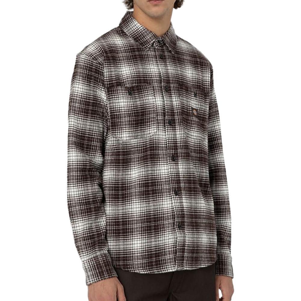 Camicia Uomo Dickies Evansville Marrone/Bianco 2/3