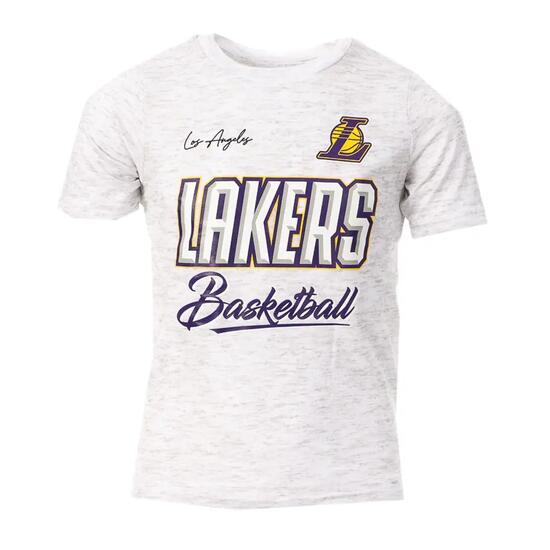 Los Angeles Lakers T-Shirt Jungen Grau NBA Kurzarm