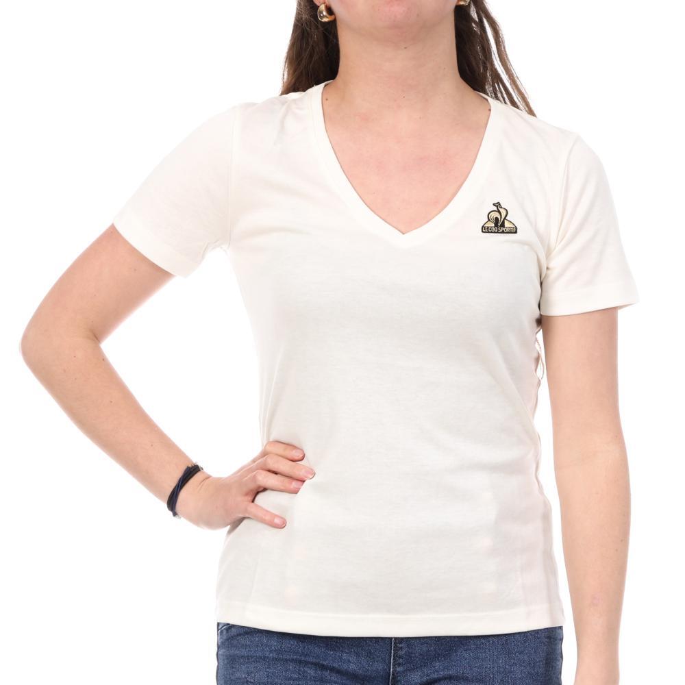 Le Coq Sportif Damen T-Shirt Crème Coq Marshmallow 2/5
