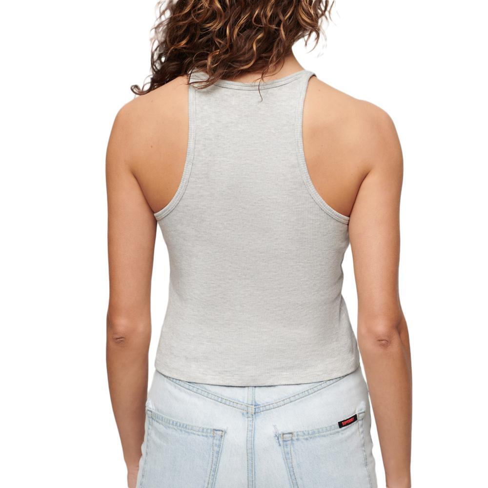 Superdry Essential Logo Racer Tanktop für Damen, Grau 3/3