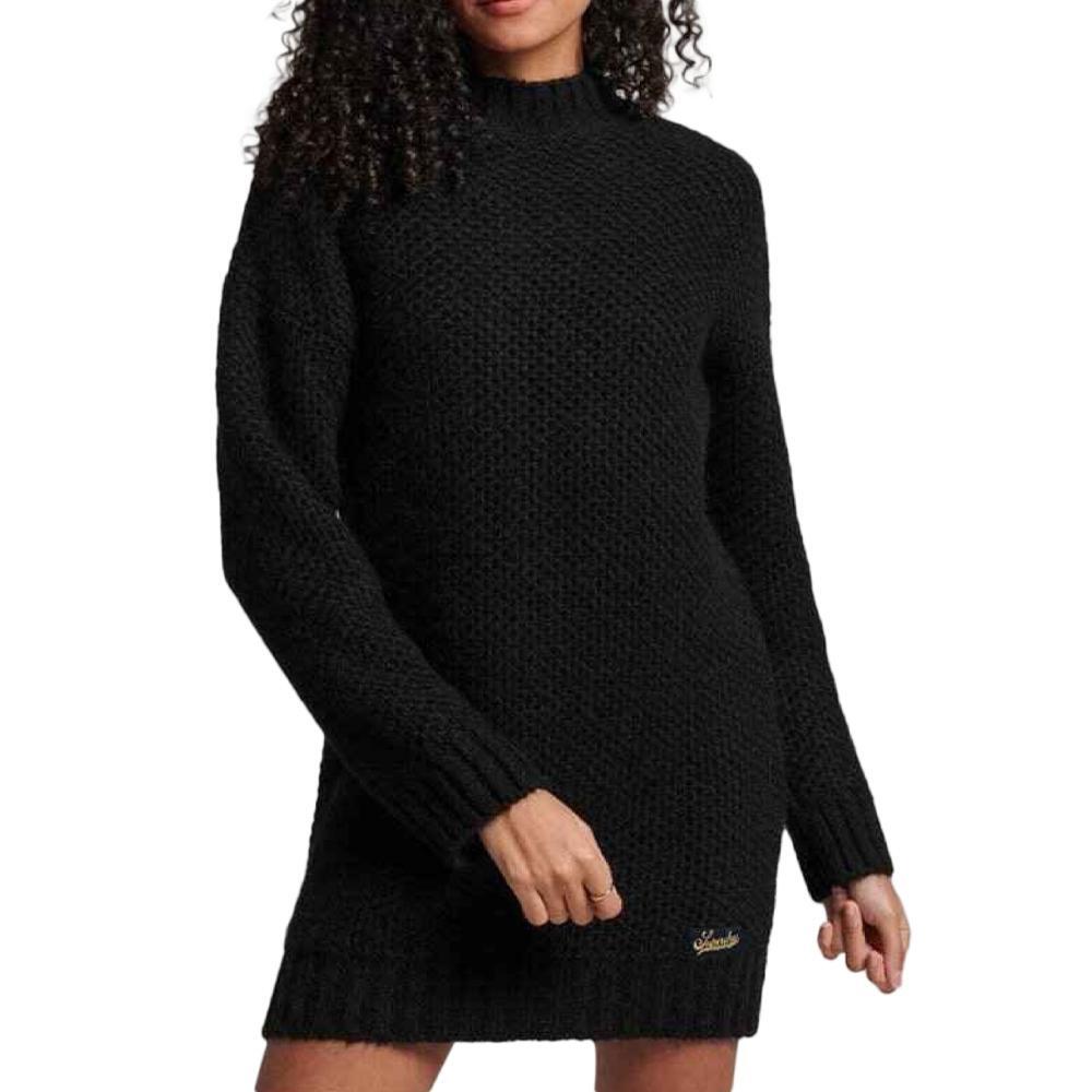 Superdry Damen Strickkleid Crew Schwarz 2/3