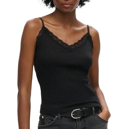 Débardeur Noir Femme Superdry Vintage