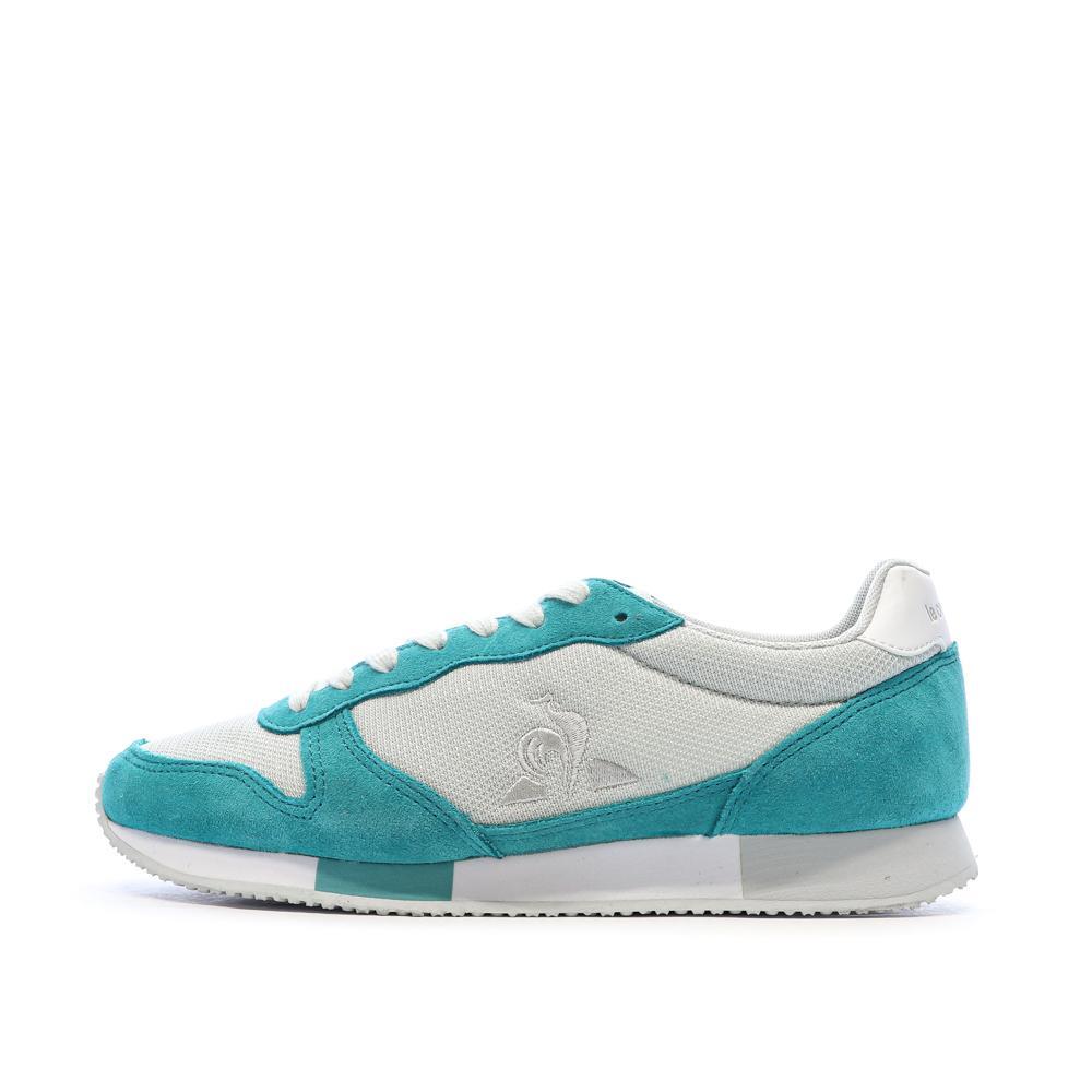 Zapatillas Le Coq Sportif Alpha para Mujer Blancas y Turquesas 2/7