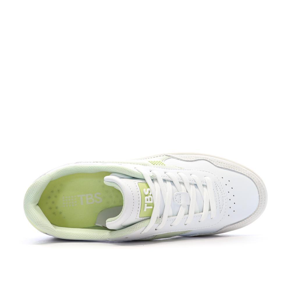 Baskets - Femme - Lacets, talon 20mm - ALMERIA Blanc/Pistache 5/7