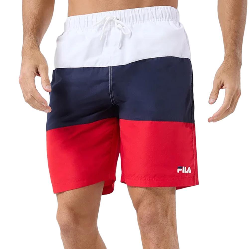 Fila Badeshorts für Herren - Marine/Weiß/Rot 2/3
