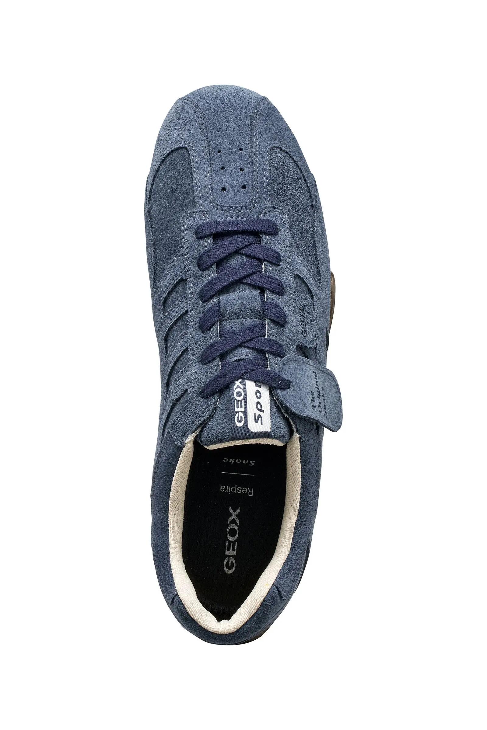 Geox SNAKE Herren Leder Sneaker U66NVA 022BC C4007 Schnürschuh dunkelblau 5/6