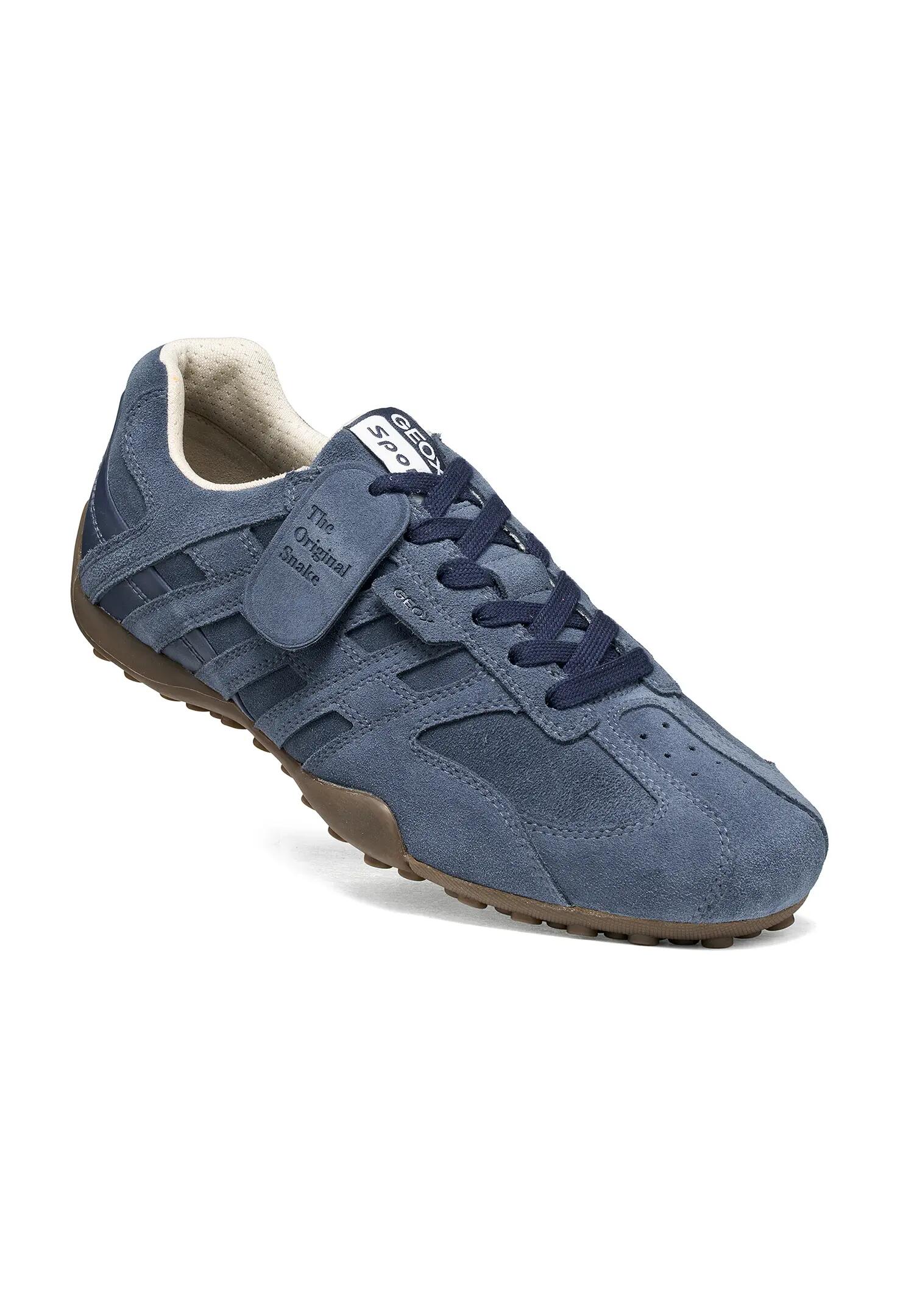 Geox SNAKE Herren Leder Sneaker U66NVA 022BC C4007 Schnürschuh dunkelblau 3/6