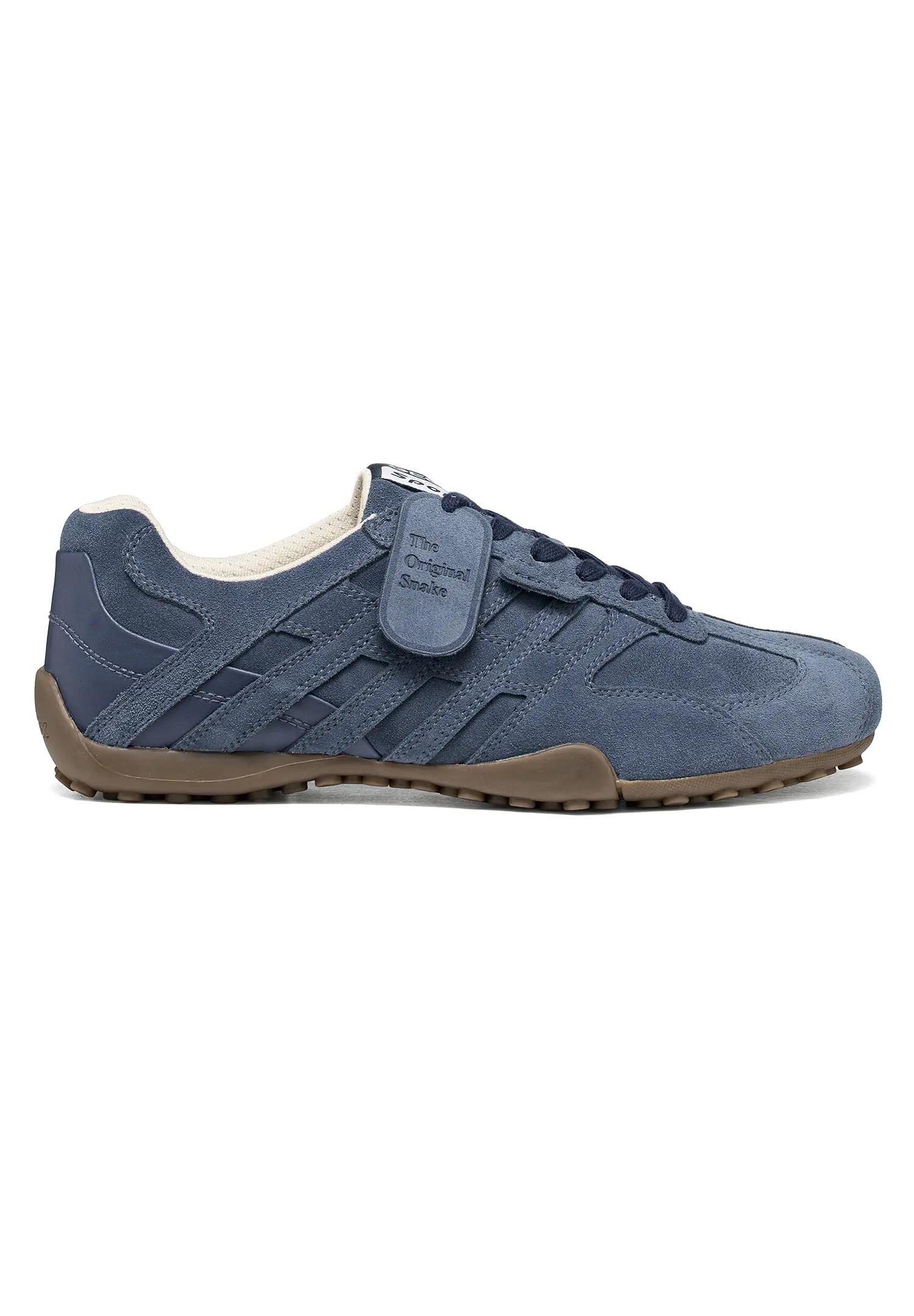 Geox SNAKE Herren Leder Sneaker U66NVA 022BC C4007 Schnürschuh dunkelblau 2/6