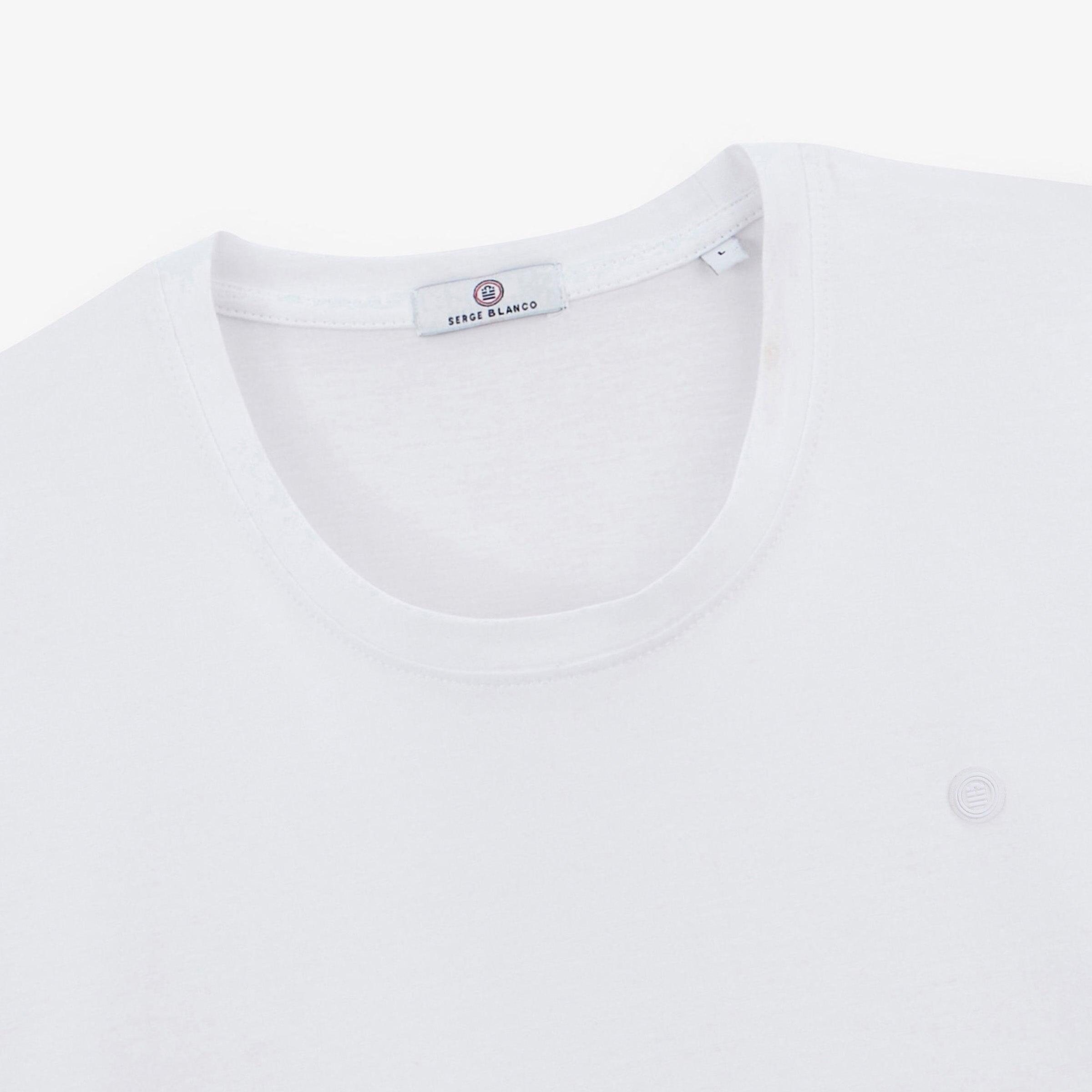 T-shirt de gola redonda Théo em algodão branco 3/5