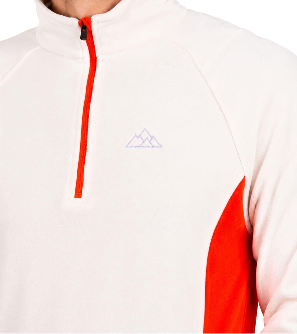 Forro Polar de Montaña y Trekking Elástico Dune Hombre Beige-Naranja 5/6