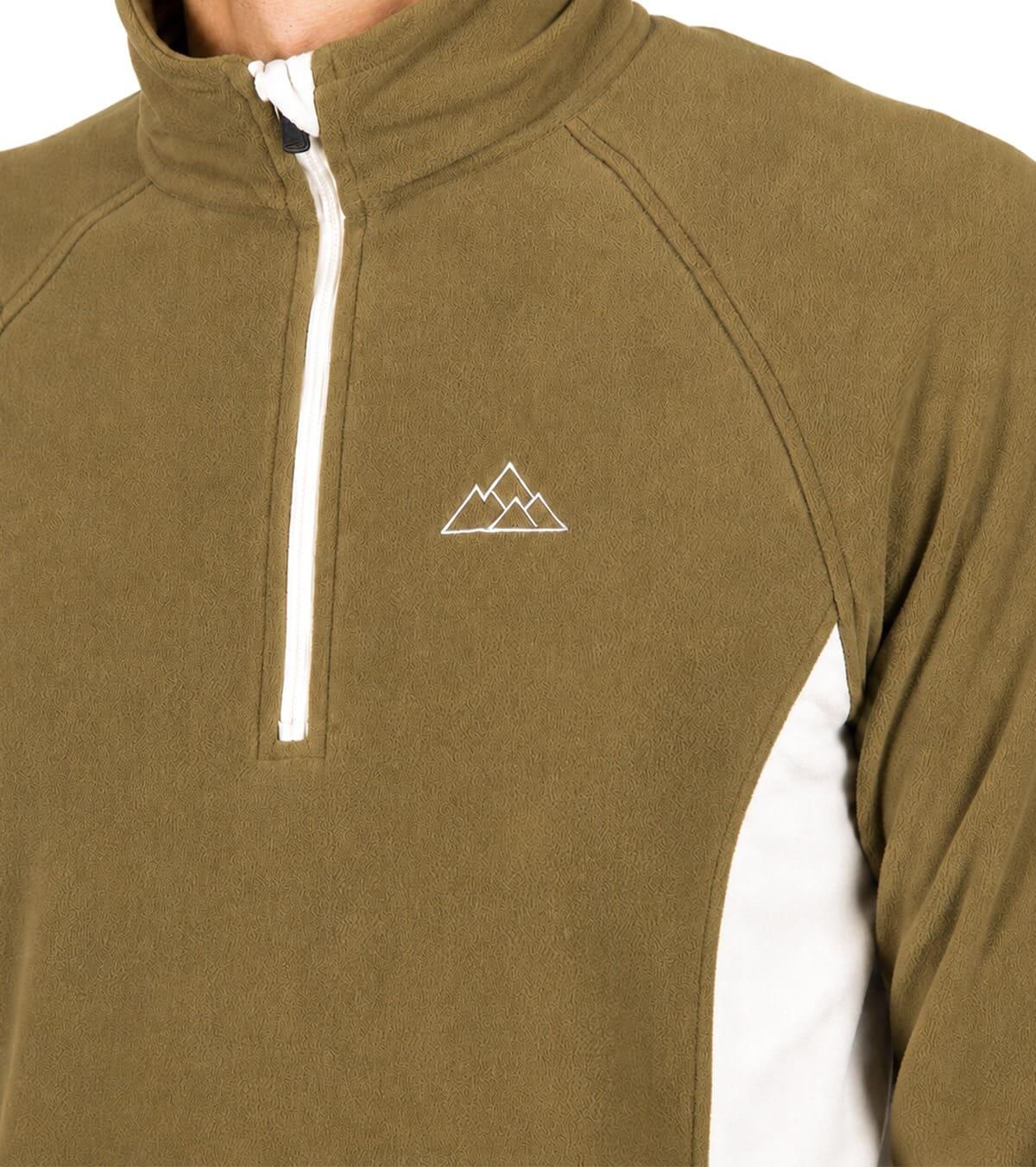 Forro Polar de Montaña y Trekking Elástico Dune Hombre Oliva-Beige 5/6