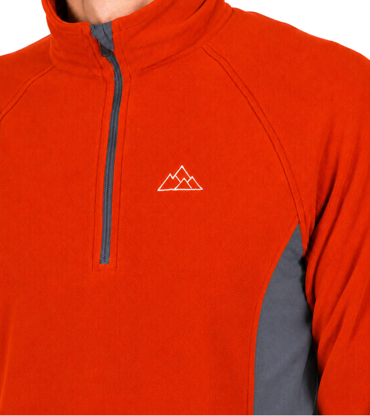 Forro Polar de Montaña y Trekking Elástico Dune Hombre Naranja-Gris 5/6