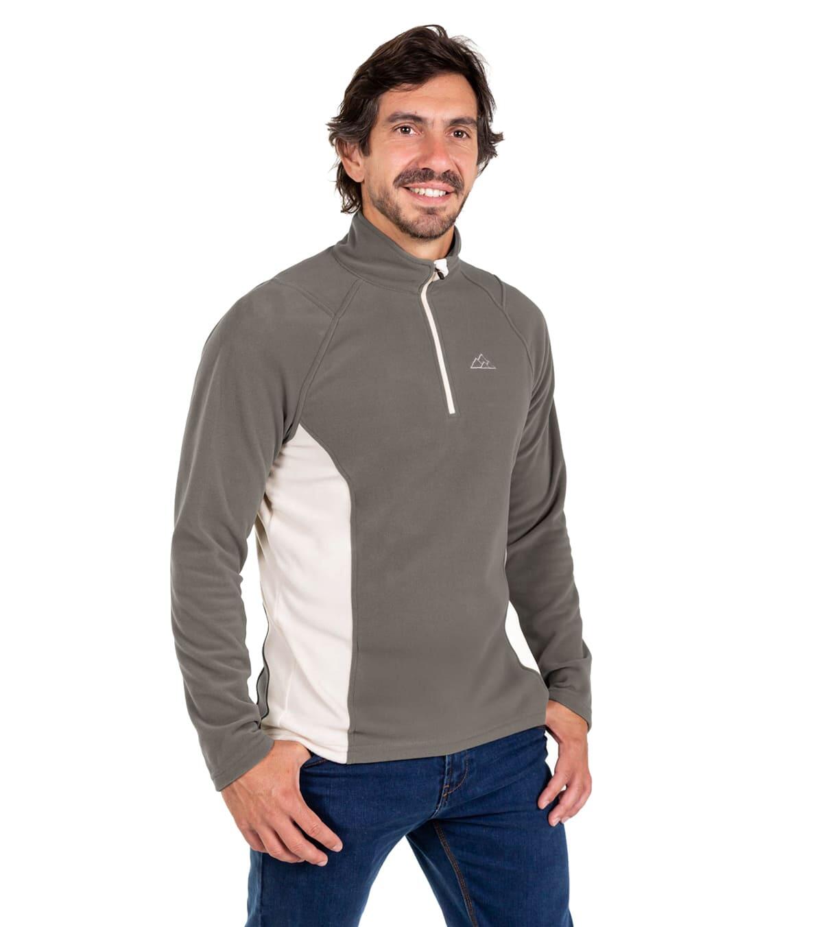 Casaco Polar Dune Alpinismo E Trekking Homem Térmico e Transpirável Cinza Pedra 3/6