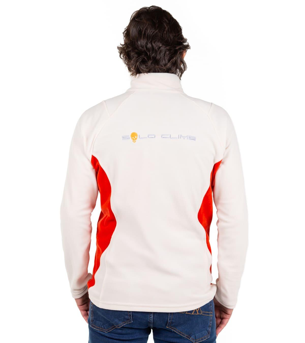 Forro Polar de Montaña y Trekking Elástico Dune Hombre Beige-Naranja 2/6