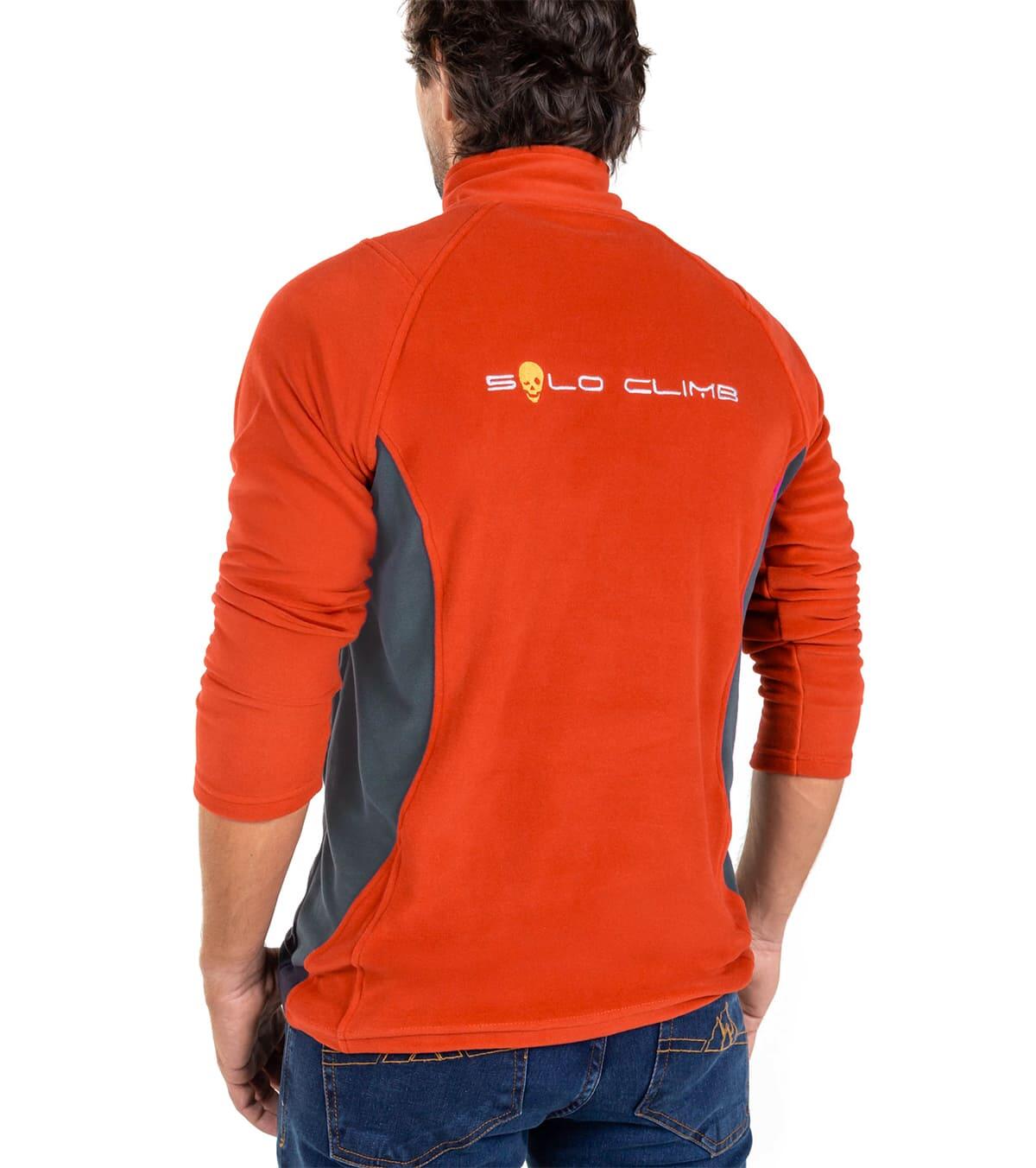 Forro Polar de Montaña y Trekking Elástico Dune Hombre Naranja-Gris 2/6