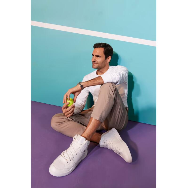 THE ROGER Clubhouse Mid - pantofi sport pentru femei - alb maro deschis nisip