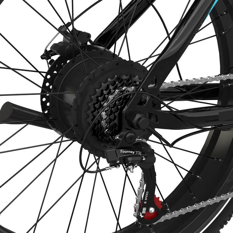 Bicicletă electrică fat bike 26x4.0 250W, baterie detașabilă 48V 15Ah