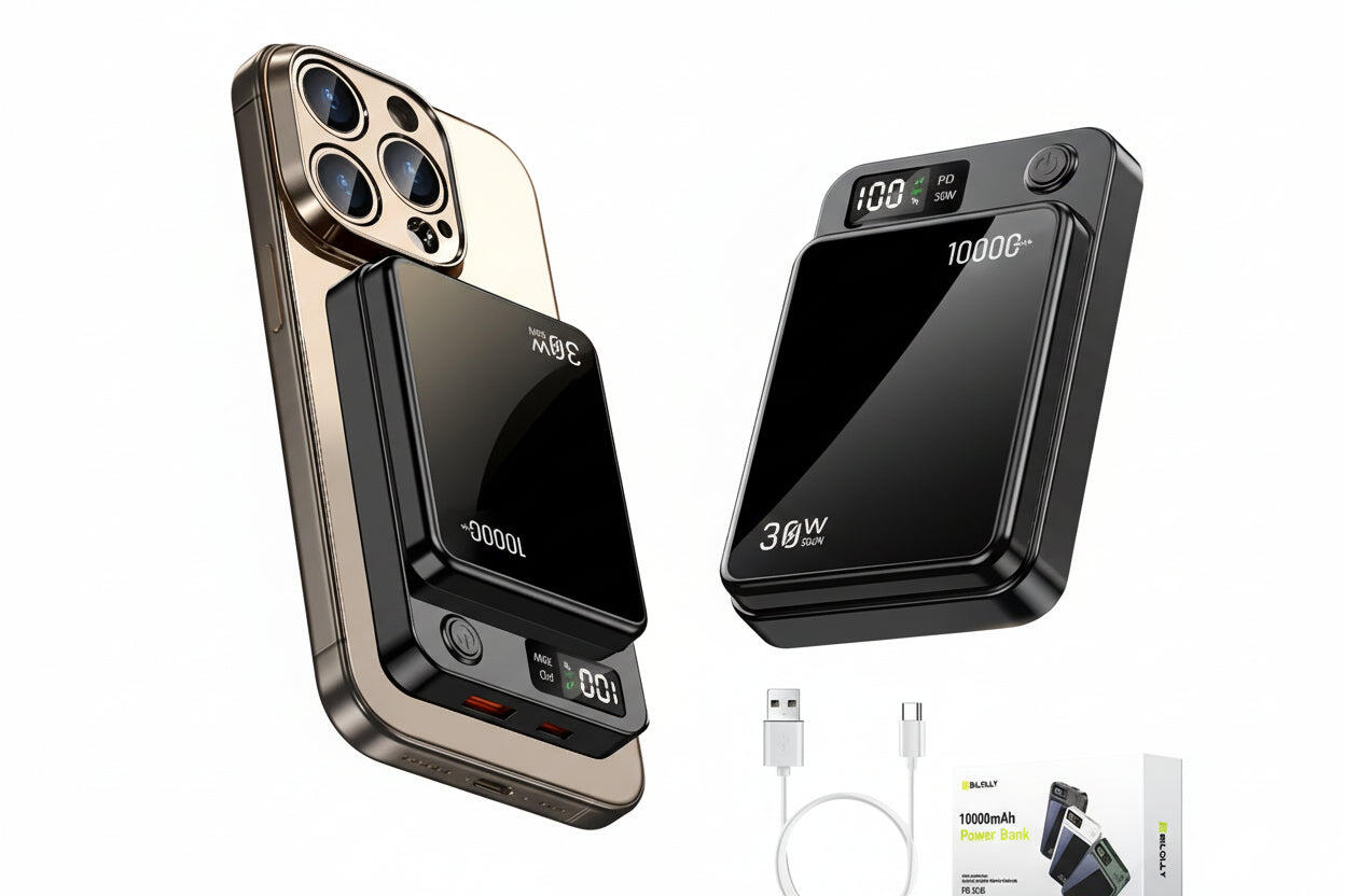 10000mAh Magnetic Wireless Power Bank 30W PD Fast Charging