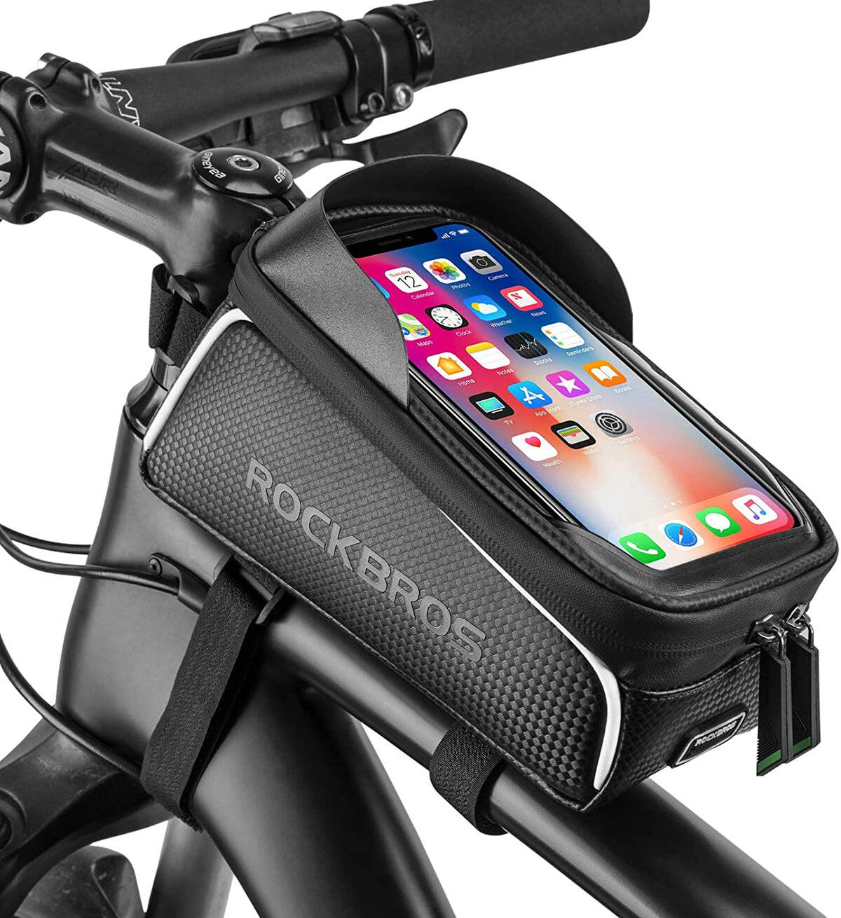 Frame Bag Cycling Waterproof Top Tube Bag Touch Screen Phone 6.5"