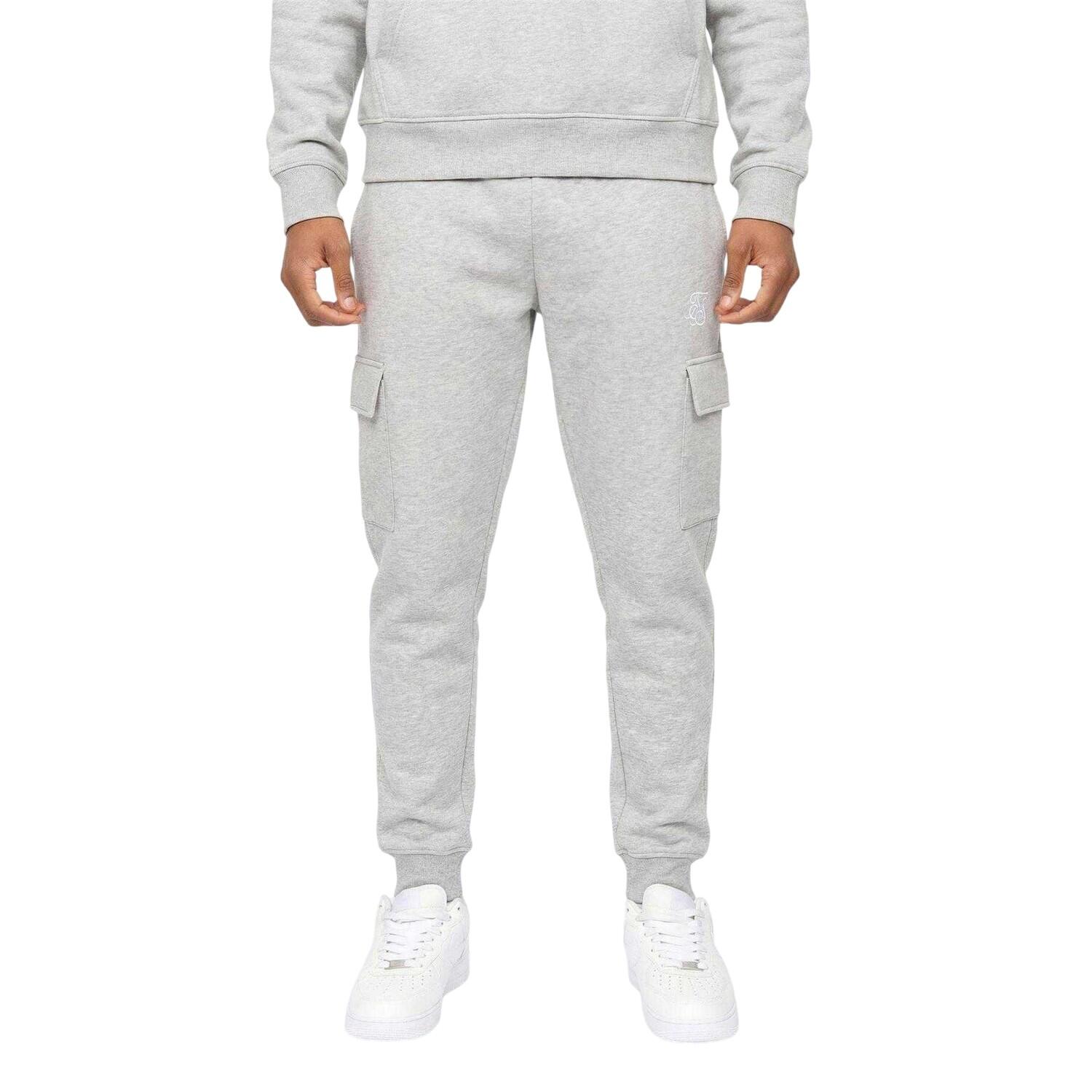 SikSilk Mens Logo Cargo Jogging Bottoms