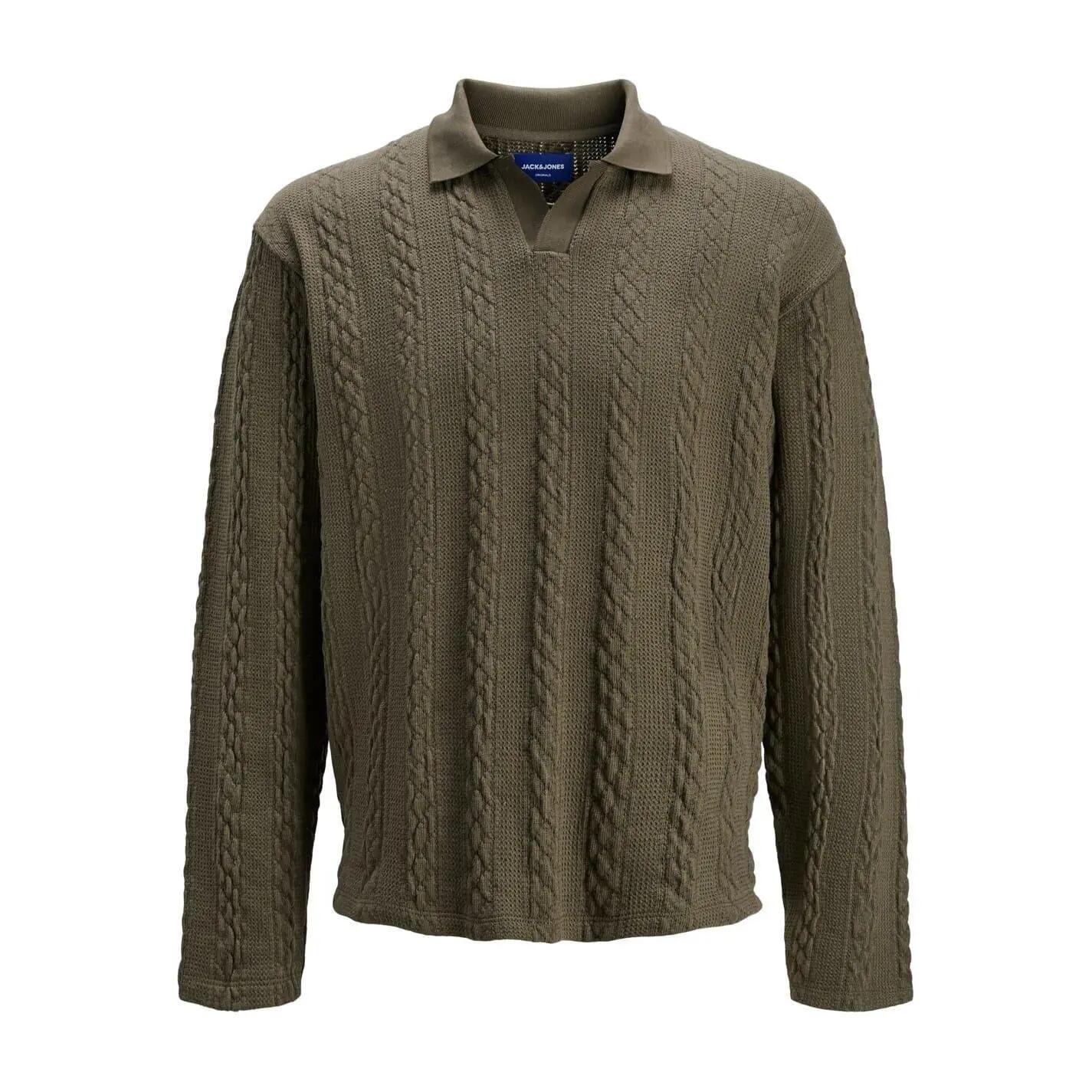 Jack And Jones Mens Cable Knit Regular Long-Sleeved Jumper