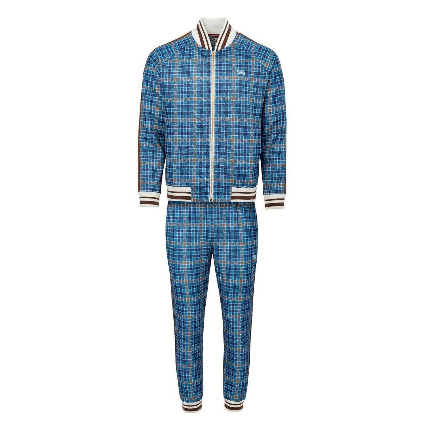Lonsdale Mens Check Plaid Tracksuit