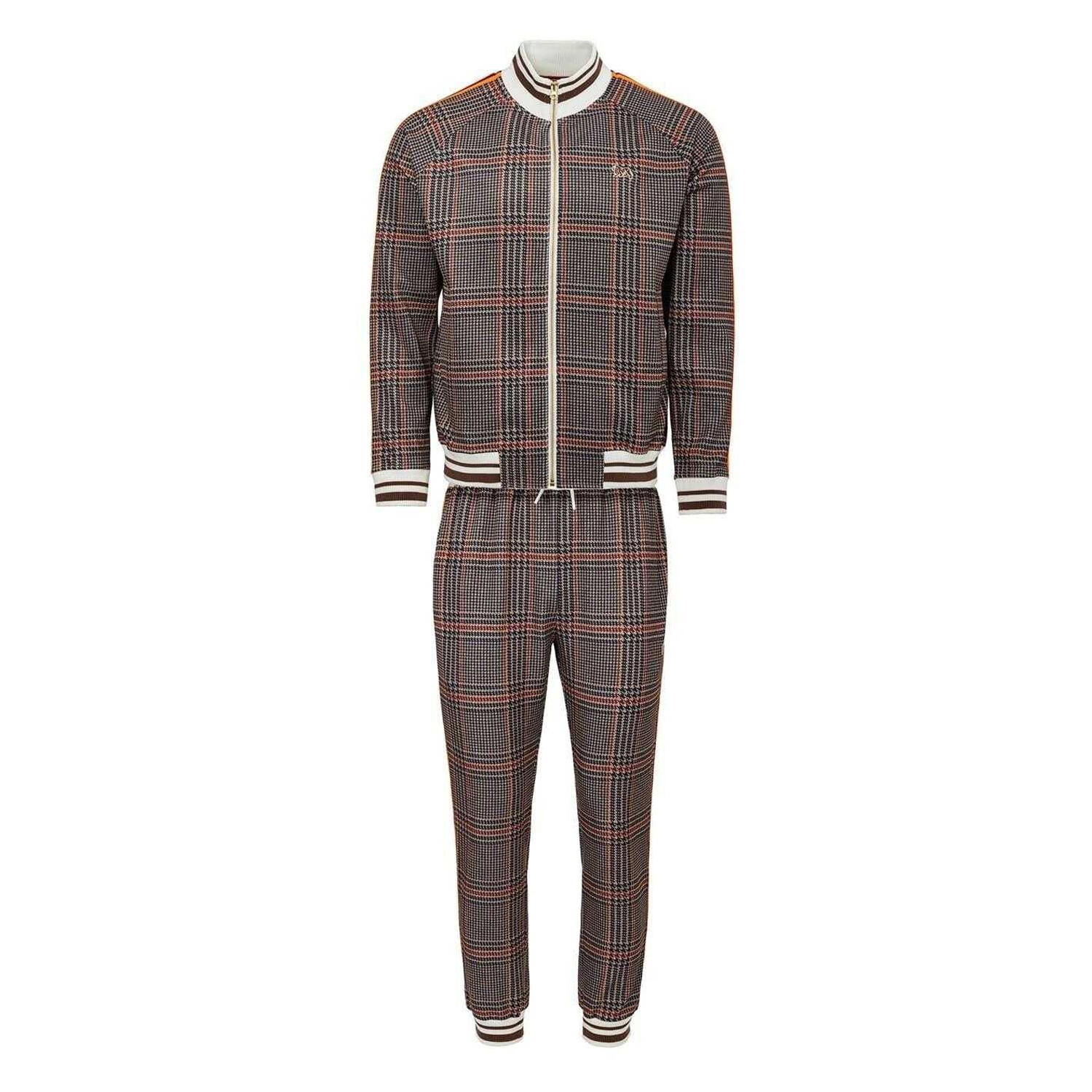 Lonsdale Mens Check Plaid Tracksuit