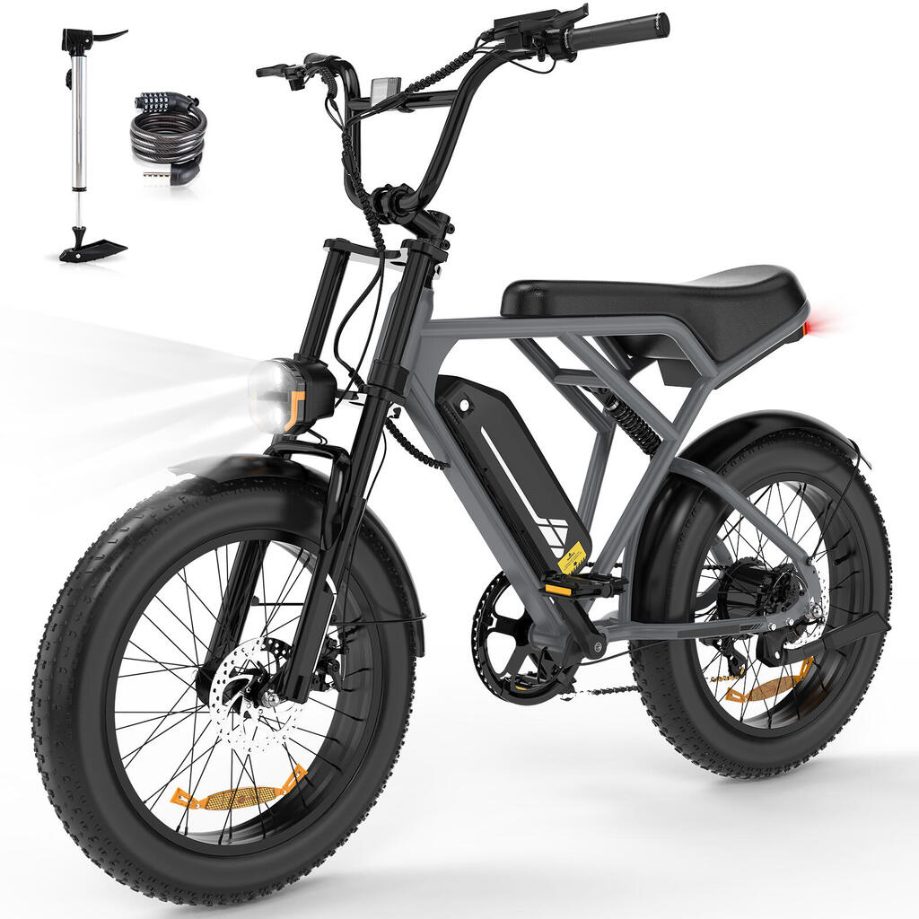 20" x 4.0 Fat Tire Electric Bike 250W 36V 12Ah Removable Battery