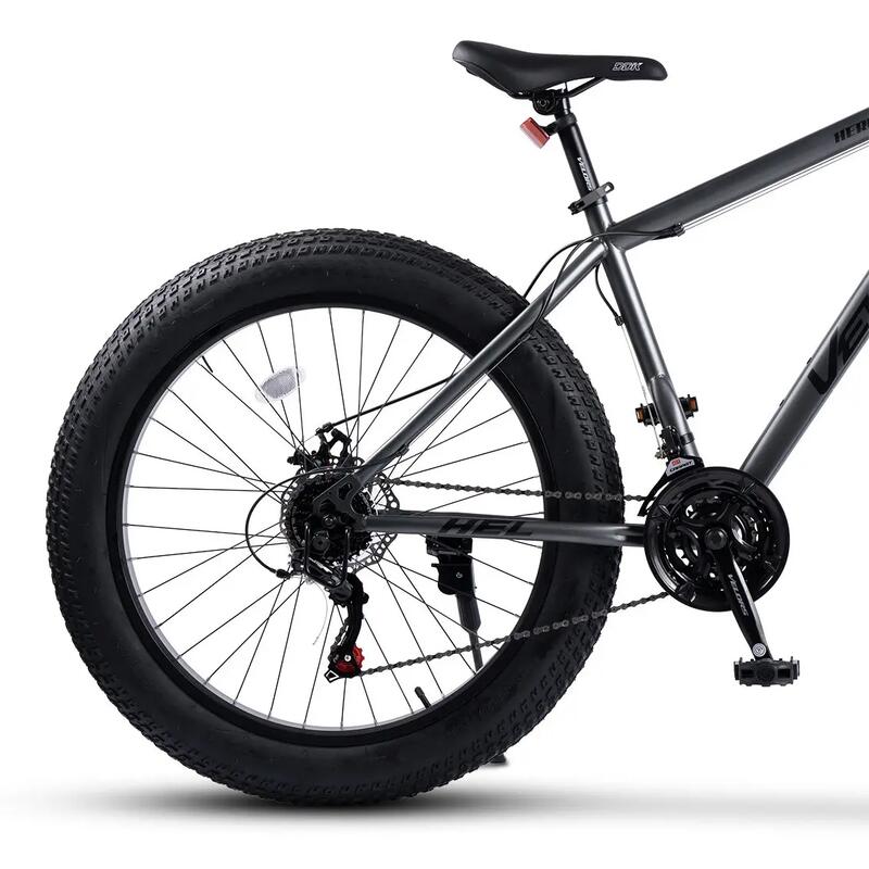Bicicletă MTB semi-rigidă Hercules Fat Bike 21v Gri/Negru