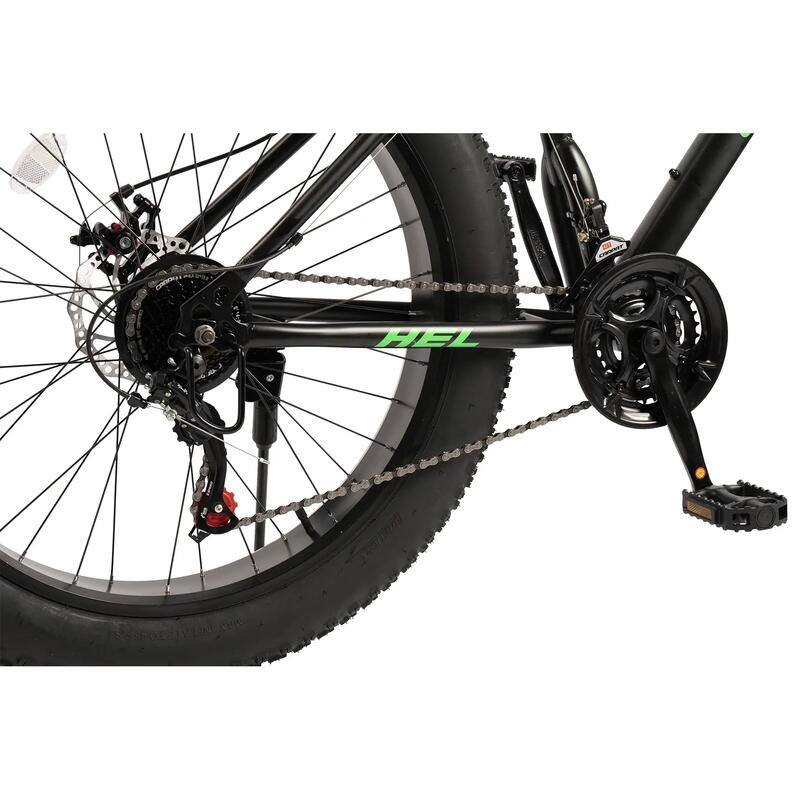 Bicicletă MTB semi-rigidă Hercules Fat Bike 21v Negru/Verde