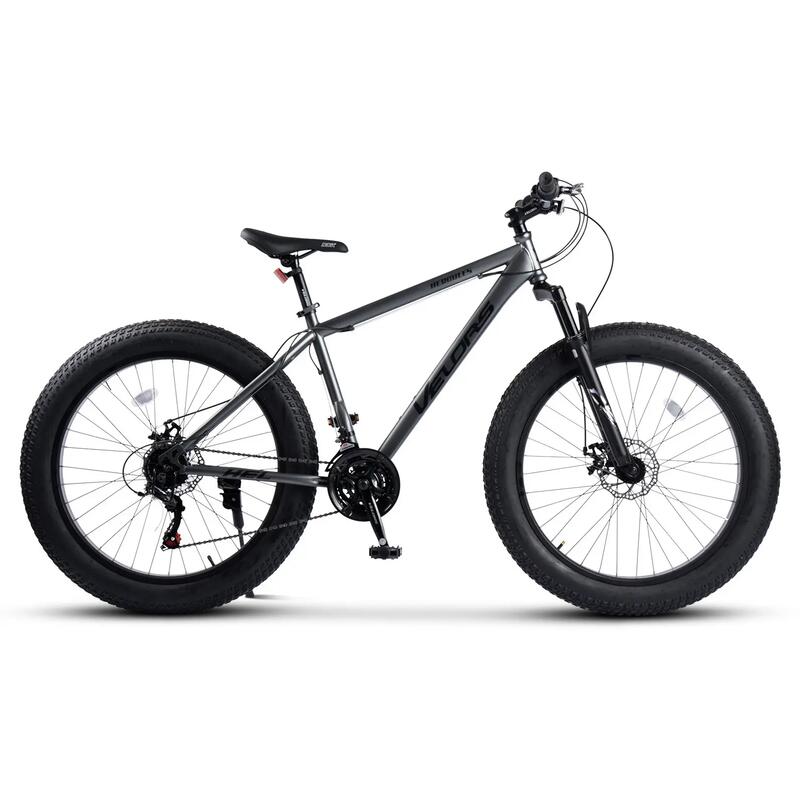 Bicicletă MTB semi-rigidă Hercules Fat Bike 21v Gri/Negru