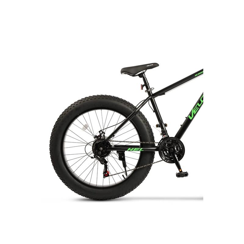 Bicicletă MTB semi-rigidă Hercules Fat Bike 21v Negru/Verde