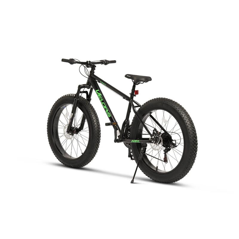 Bicicletă MTB semi-rigidă Hercules Fat Bike 21v Negru/Verde