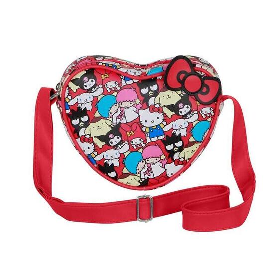 Sac à main enfant Hello Kitty en forme de cœur avec bandoulière réglable