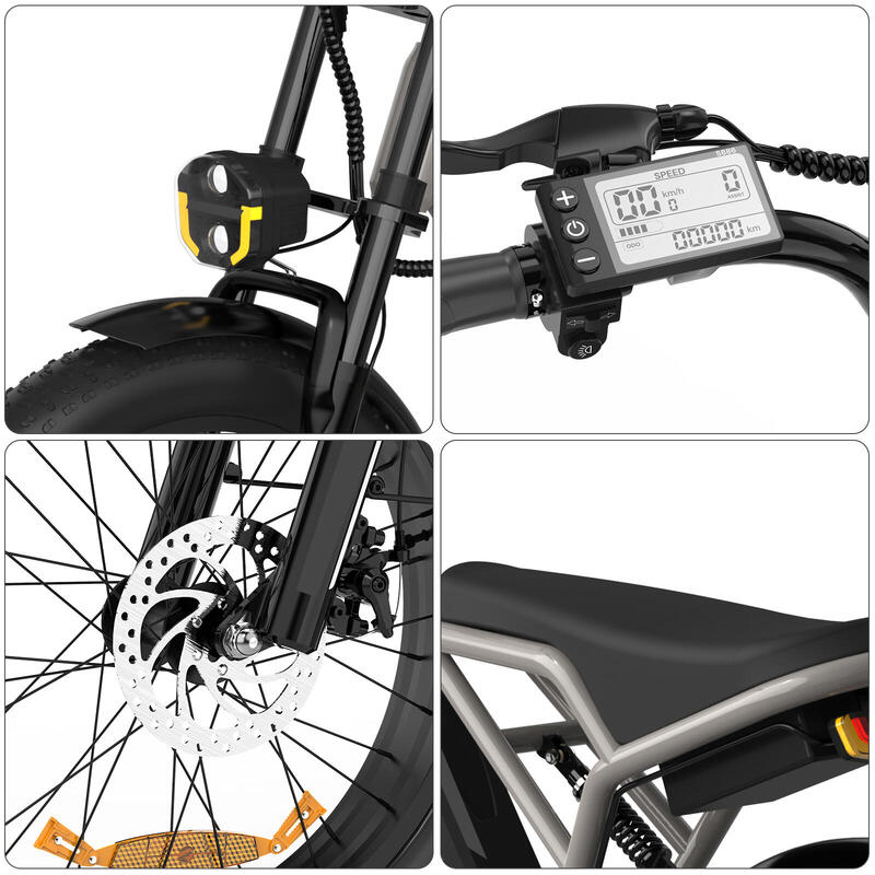 Bicicletă electrică fat bike 20x4.0, baterie detașabilă 36V 12Ah
